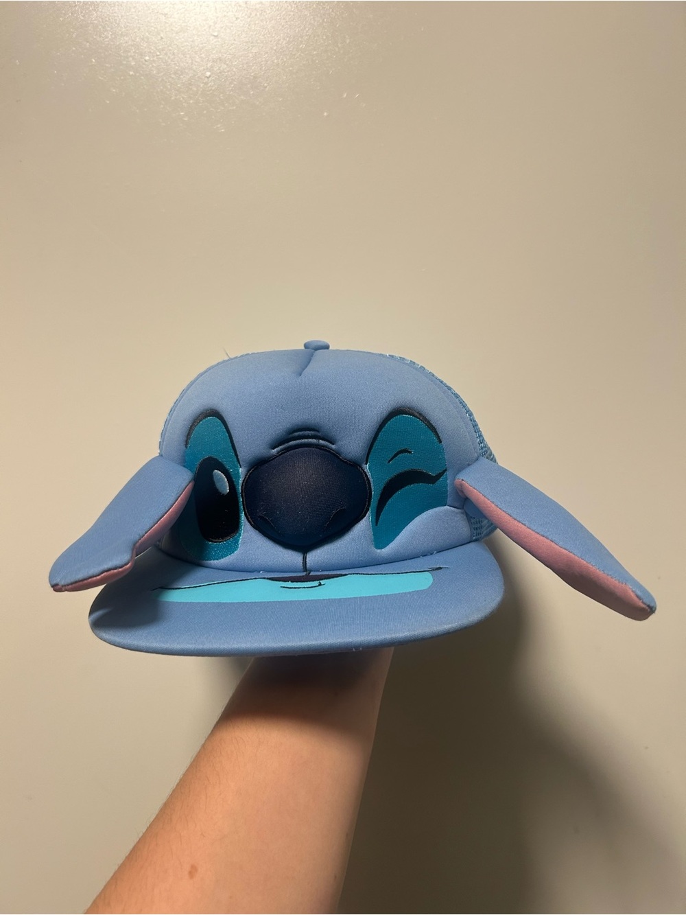 Disney stitch 3d ear plush trucker snapback hat